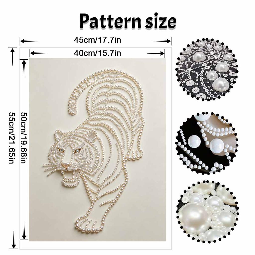 5D DIY Pearl Diamond Painting Kit Majestic Tiger Full Drill Embroidery Mosaic Art Home Wall Decor Gift