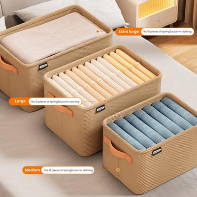 Yousheng Non-Woven Closet Organizer Wardrobe Clothes Sweater Storage Basket Sweatshirt Jeans Storage Box Home Supplies