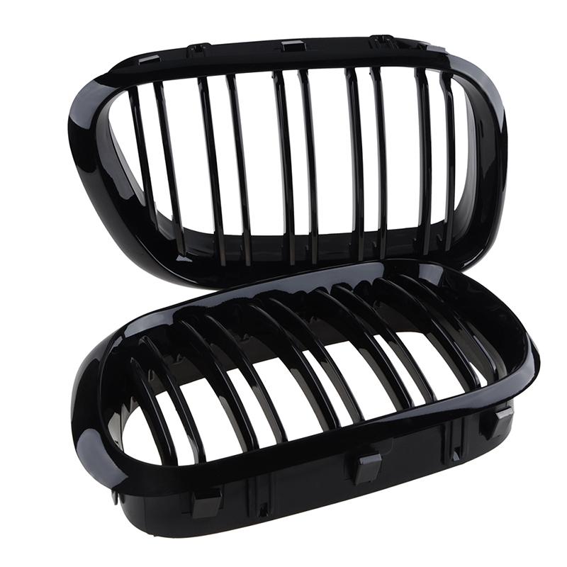 

Rhyming передний бампер решетка радиатора двойная планка гоночный воздухозаборник решетка подходит для BMW E53 X5 1998 2000 2001 2002 2003 автомобиль Glossy Black