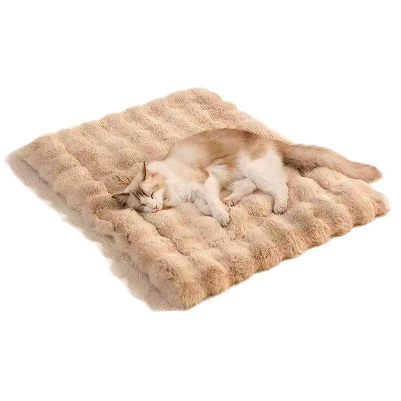 Plush Warm Cat & Dog Blanket - Thick Fur Mat for Autumn/Winter, Cozy Bed & Small Quilt for Sleeping