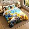 Floral Garden Theme Personalized 3Pcs Bedding Set Custom Text & Name 1 Sheet 2 Pillowcases Household Bedding 1pc