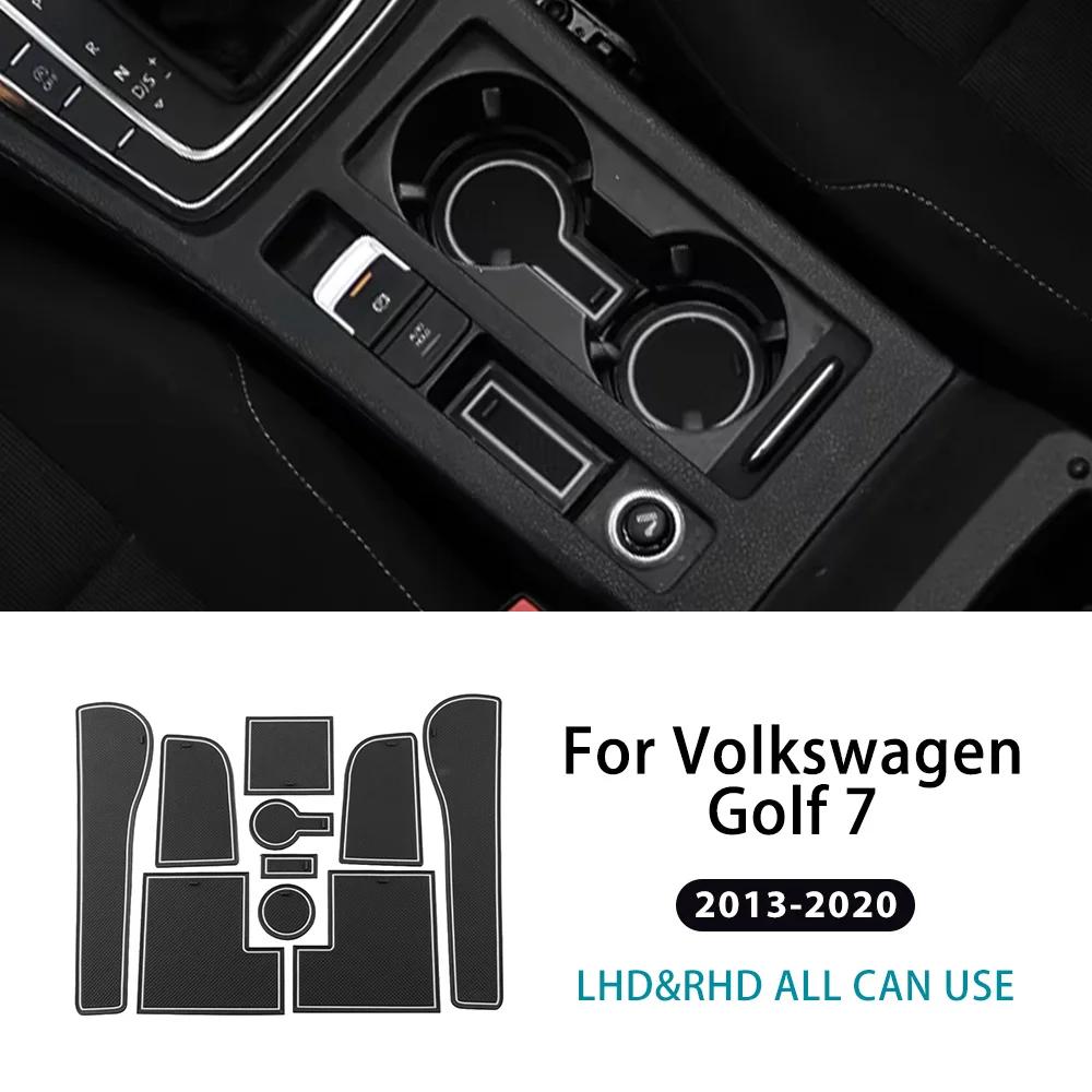 For Volkswagen VW Golf 7 7.5 MK7 MK7.5 2013 2014 2015 2016-2020 Silicone Car Non-Slip Door Groove Mats Gate Slot Cup Pad Mat