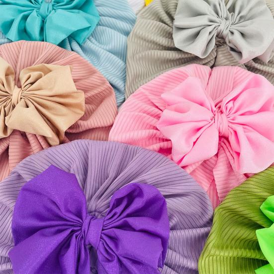 Baby Turban Threaded Bowknot Comfortable To Wear Soft-touching Summer Infant Lovely Kids Beanie Headwear Hat Birthday Gift