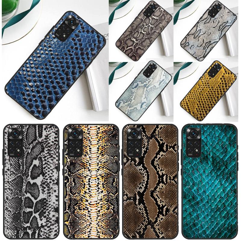 Snake Skin Case For Xiaomi Redmi Note 13 Pro 14 12 9 10 11 Pro 10S 11S 12S Redmi 14C 13C 10C 12C Cover