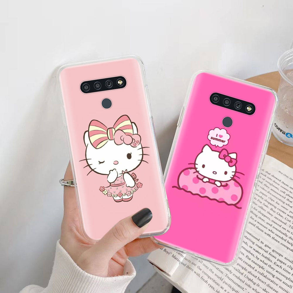 Transparent Case for Samsung A04 A14 A23 M33 M53 Realme 10 9 C35 C55 VIVO X80 Infinix Hot 30 Note 11 Tecno Spark 8P Pro L-12 Hello Kitty