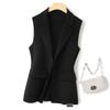 2023 Women's Double-Sided Cashmere Wool Vest: Sleeveless, Short Black Suit Coat