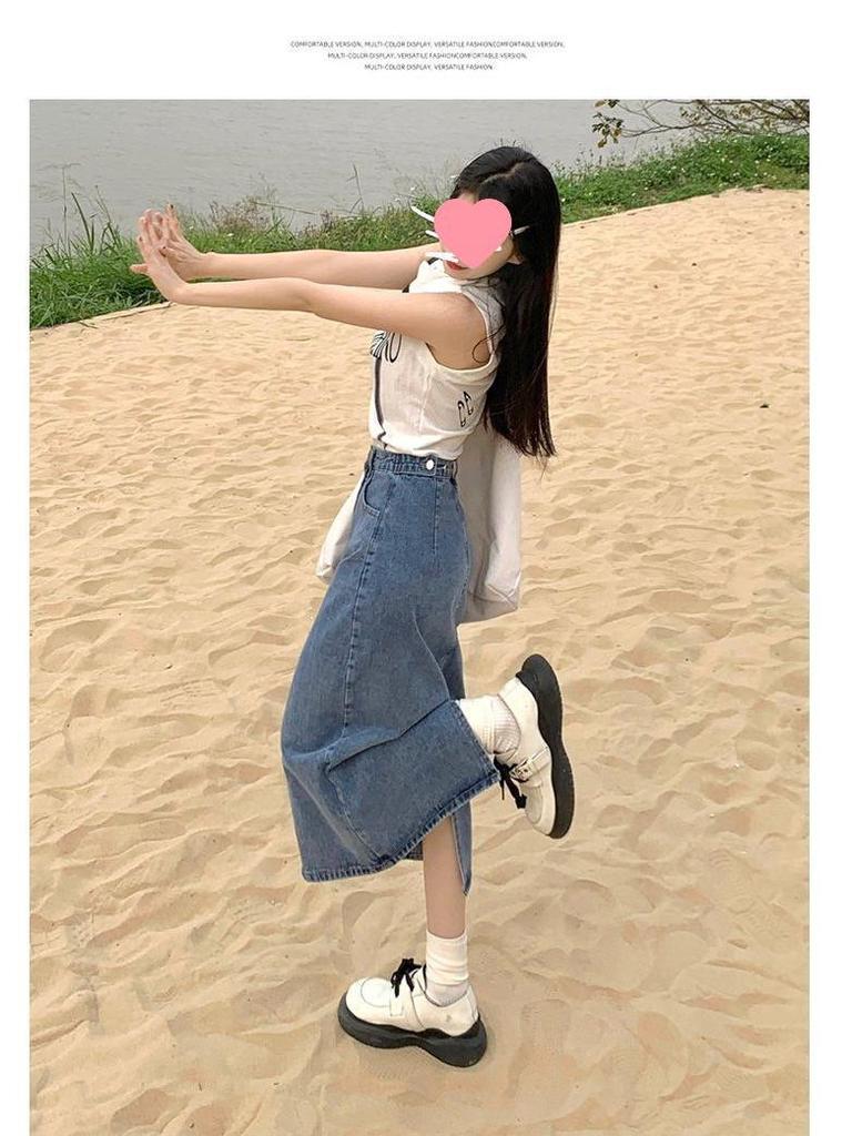 High-Waisted A-Line Denim Skirt for Women - Summer 2024 Thin Style 