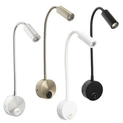 LED 3W Reading Wall Lamp With Switch Flexible Adjustable Working Study Wall Mounted Bedroom Bedside Night Light