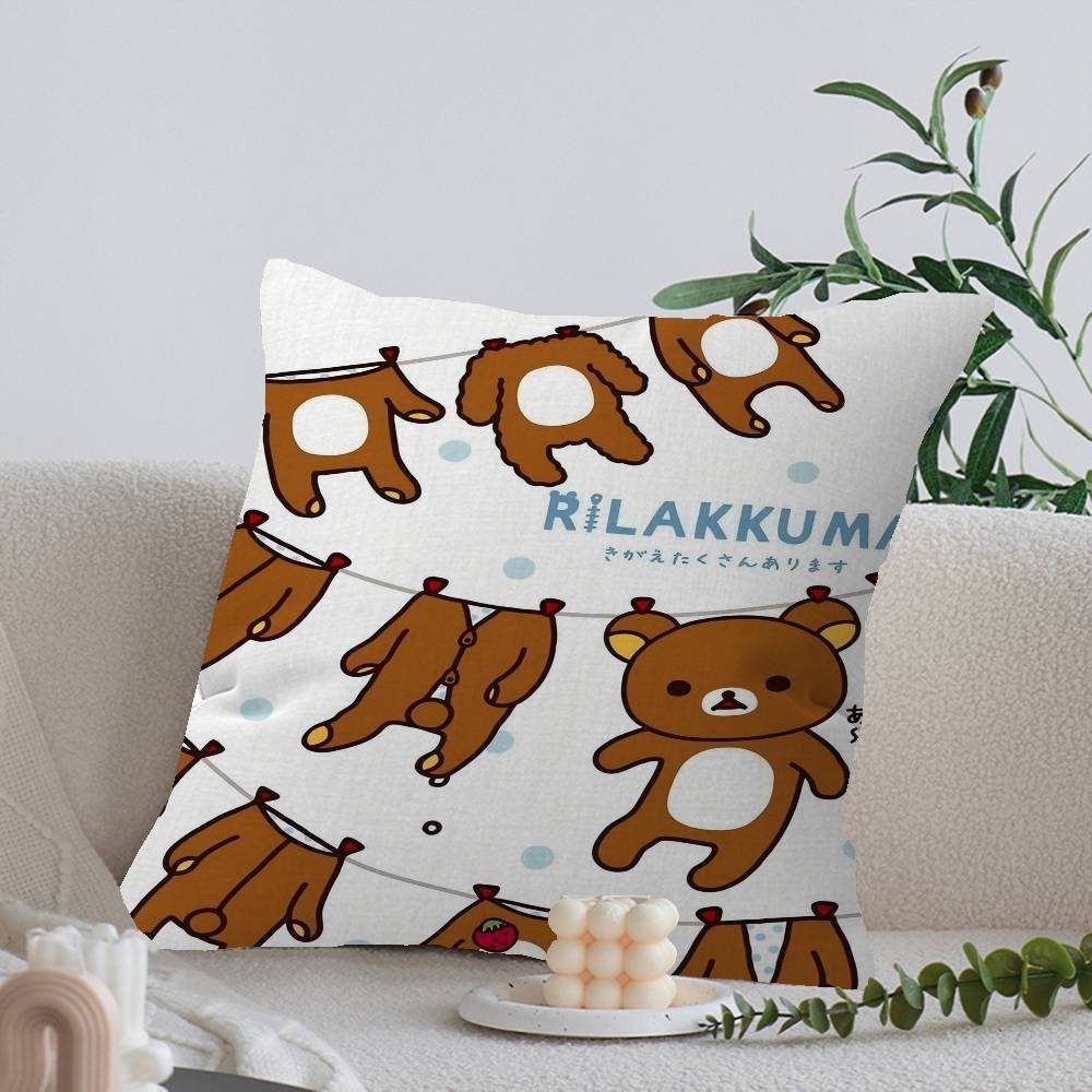 Cartoon Rilakkuma Decorative Room Aesthetics Pillow Case Home Decor Bedroom Sofa Bed Couch Pillow Cover x