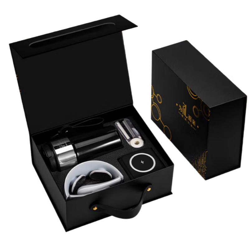 Premium Gift Set: Coffee Cup, 3-in-1 Charger & Foldable Neck Massager