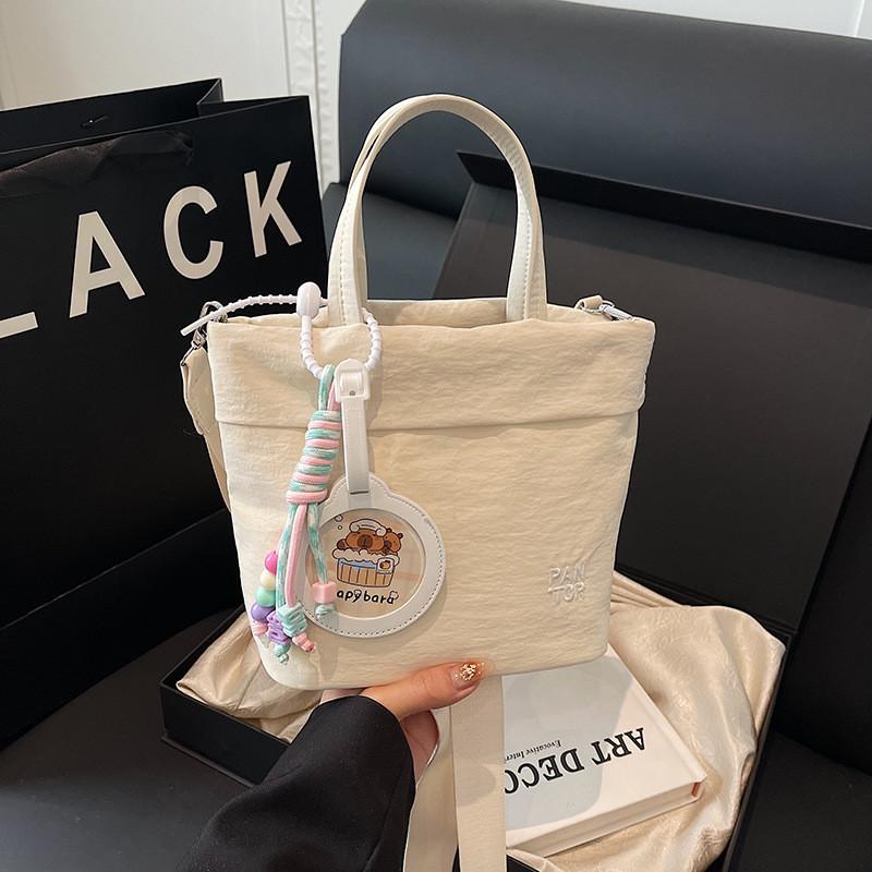 IELGY Ladies Messenger Bag Canvas Lazy Style Portable Bucket Bag Large Capacity Casual No Pendant