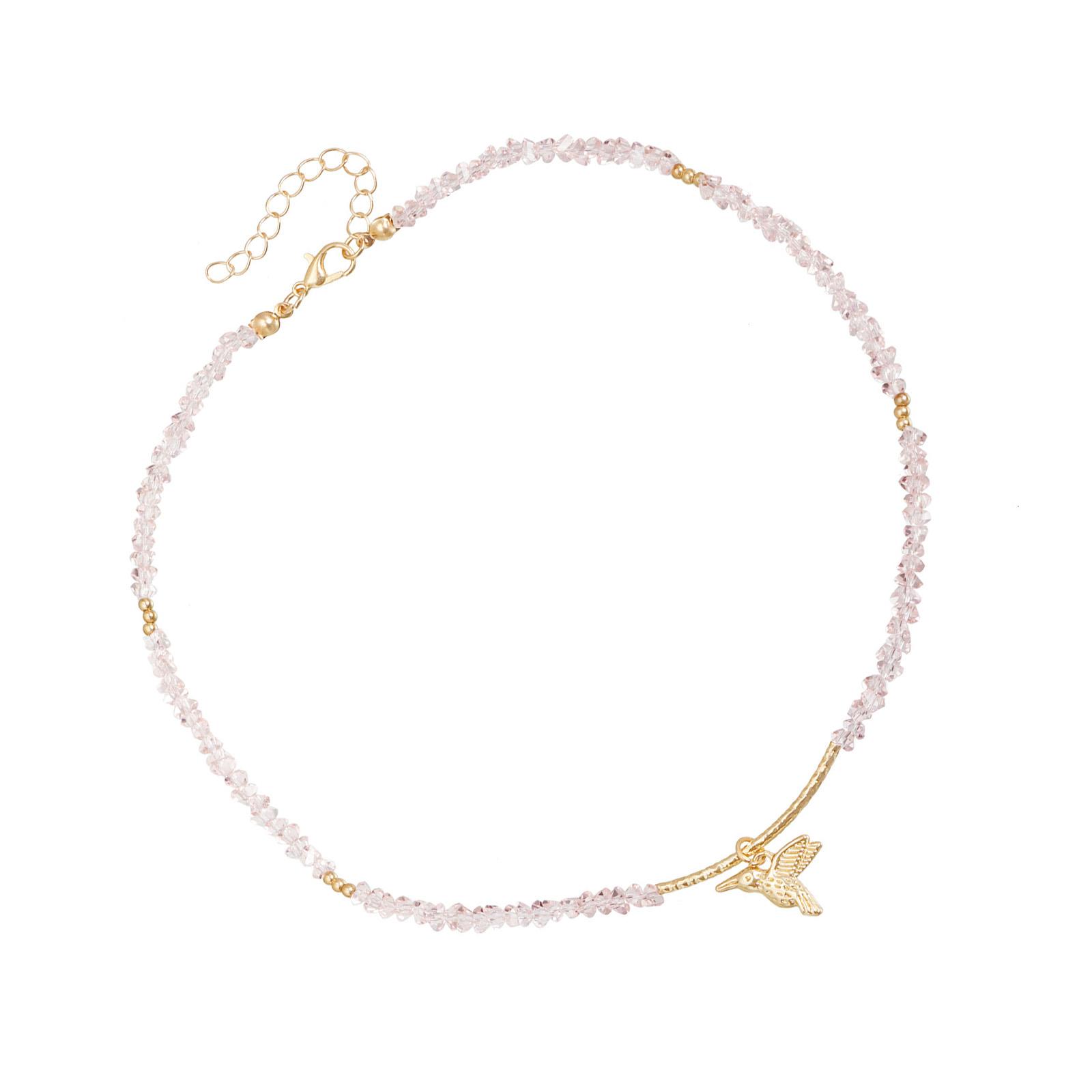 

Trendy Minimalist Bird Pendant Necklace Adjustable Chain Lightweight Clavicle Chain for Women Fashion Jewelry Gift рожевий