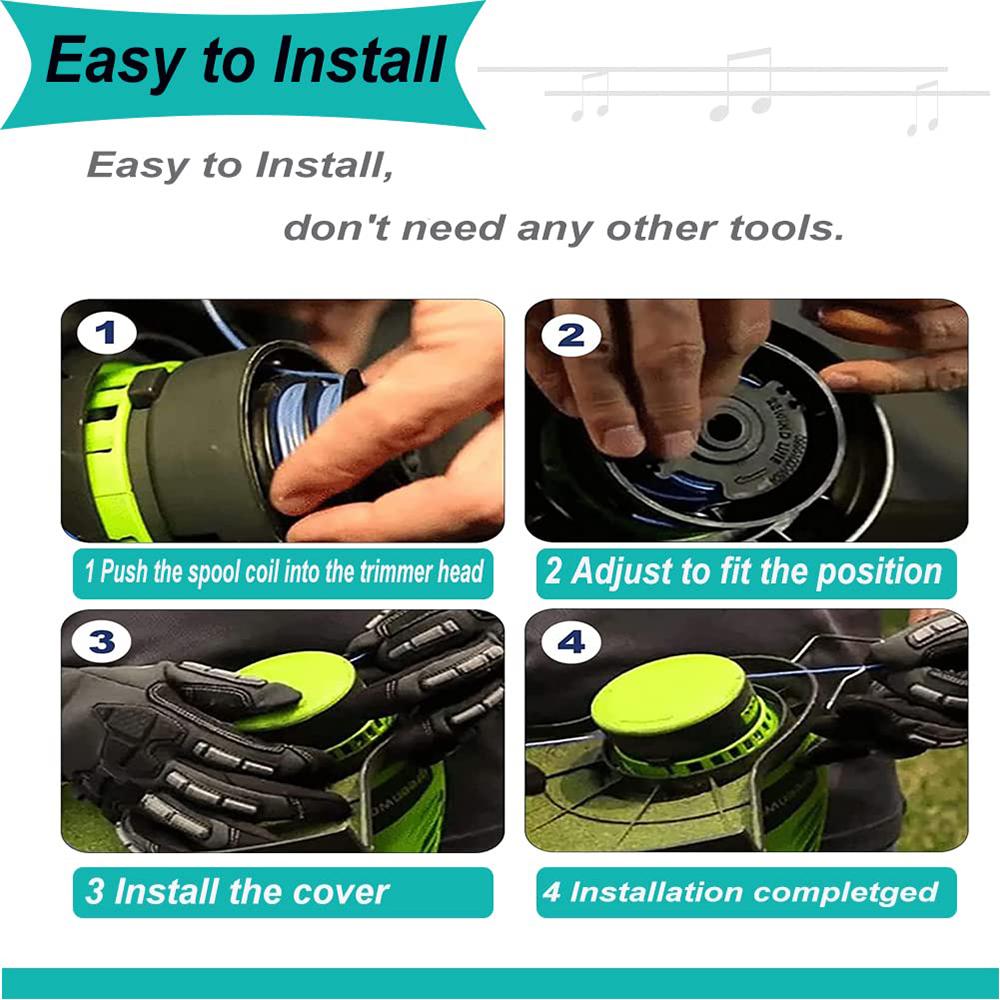 12Pcs Lawn Mower Spool for Makita Akkusense Replacement Wire Reel, 196146-9/195858-1