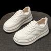 Stepping On Shit Leather Little White Shoes Women's 2025 Spring New Versatile Platform Sports Board Shoes Non-slip Waterproof Sports Shoes