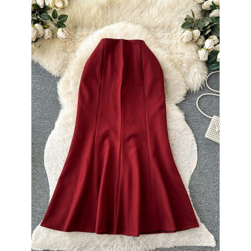 Fashion Business Simple High Waist Sheath Fishtail Skirt