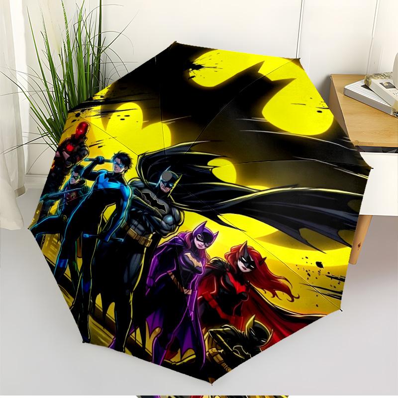 Superheroes Print Automatic Open Close Umbrella, Portable Foldable Umbrella, for Outdoor Commute Camping Trip, Ideal Birthday Gift