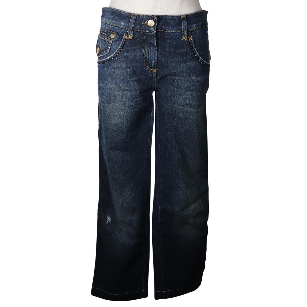 

DOLCE&GABBANA denim Cropped pants Sabrina damage Blue cotton Women Used