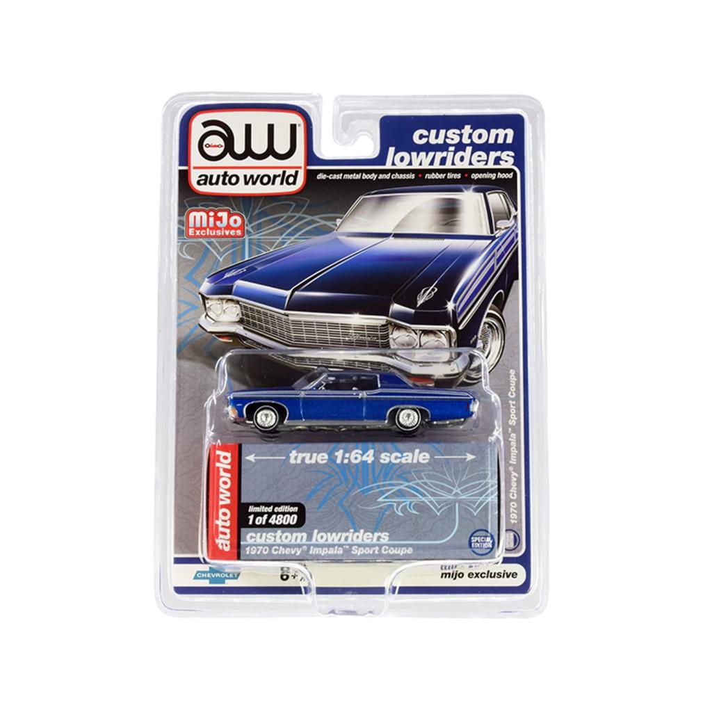 Custom Auto World Custom Lowriders 1970 Chevy Impala Sport Coupe Blue [Mijo Order] 1/64