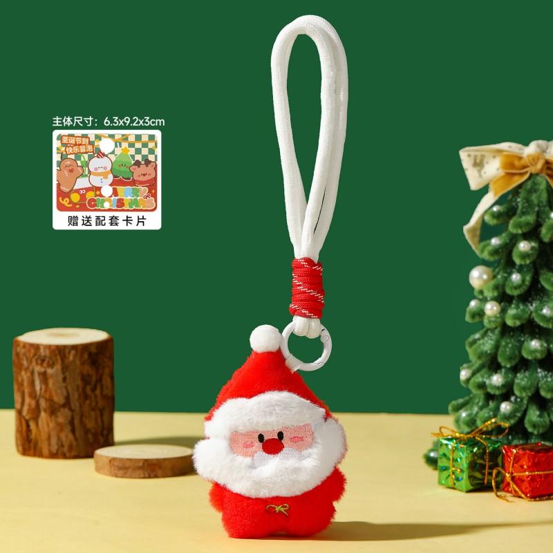 Christmas Plush Keychain Christmas Tree Deco Plush Keychains Backpack Christmas Party Gift Items Souvenirs Santa Claus Reindeer Xmas