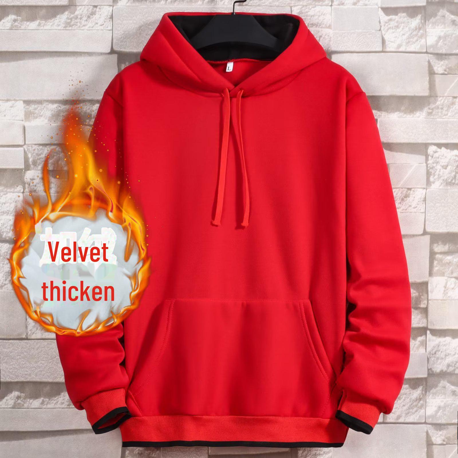 Мужская бархатная толстовка с капюшоном - модный тренд осенизимы 2022 года утолщенная толстовка с капюшоном с цветными блоками 1798₽