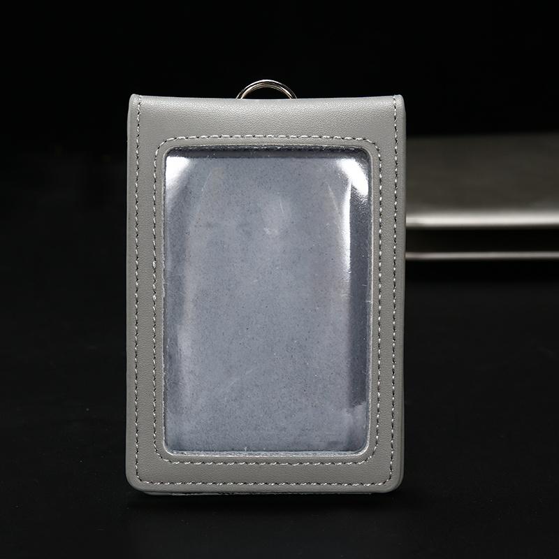 Genuine Leather ID Holder Keychain Wallet Neck Lanyards with Swivel Hook for Card Business Card Badge Card Bus Card Access Card ID Card