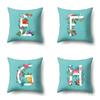 Polyester Pillowcase Flowers Fresh Home Decoration Print Pillowcase 26 English Letter Cushion Cover