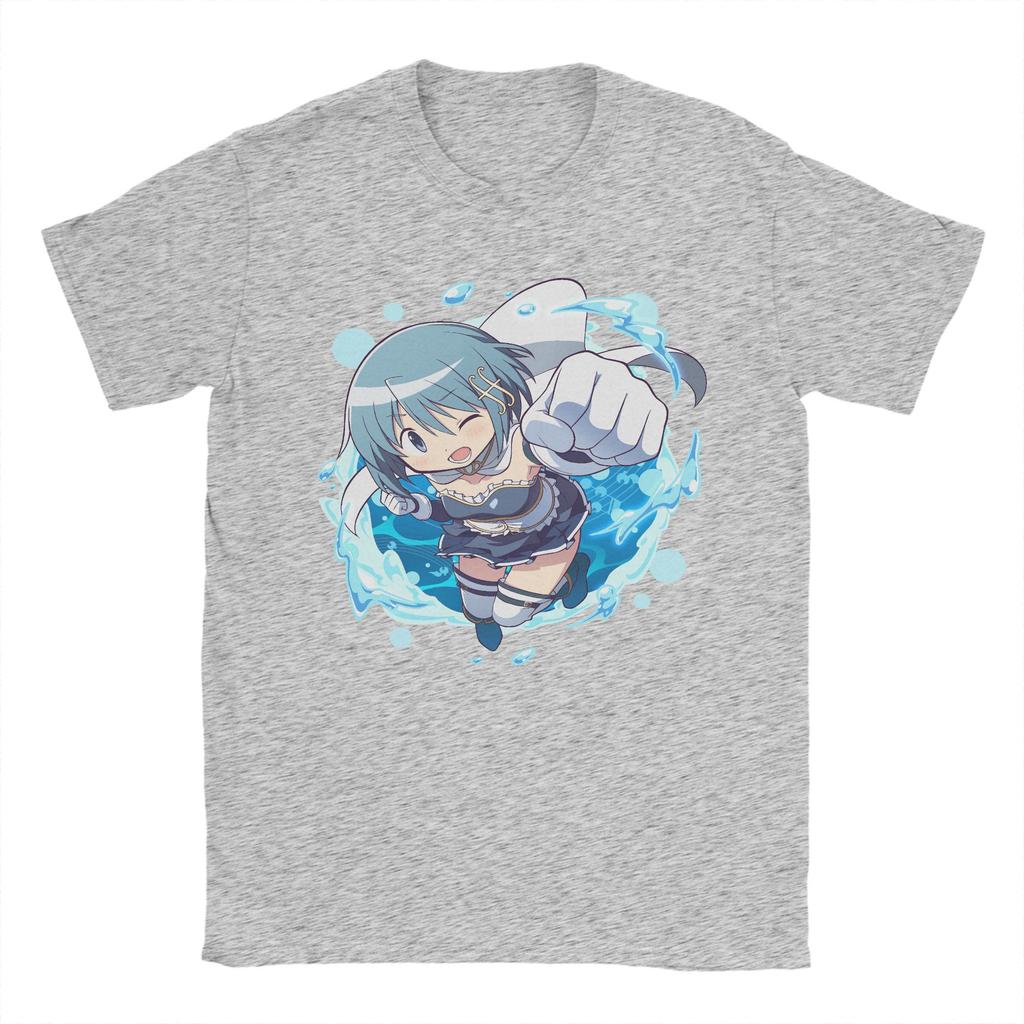 Mahou Shoujo Sayaka Miki T-Shirt Men Madoka Magica Anime Vintage 100% Cotton Tees Crewneck Short Sleeve T Shirts Plus Size Tops