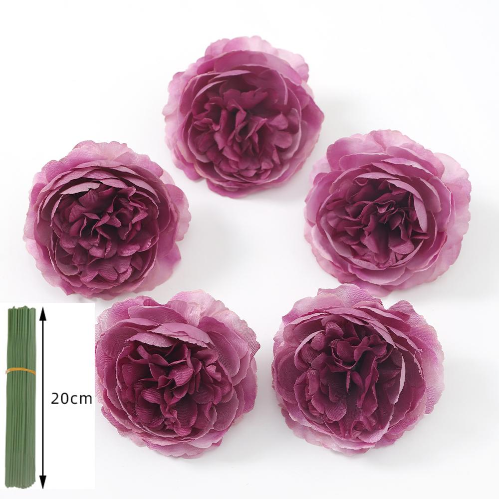 5/10 Stück Rose Künstliche Blumenstrauß Seide Kunstblume für Heimdeko Garten Hochzeit Braut Dekoration Outdoor Vase Ornament