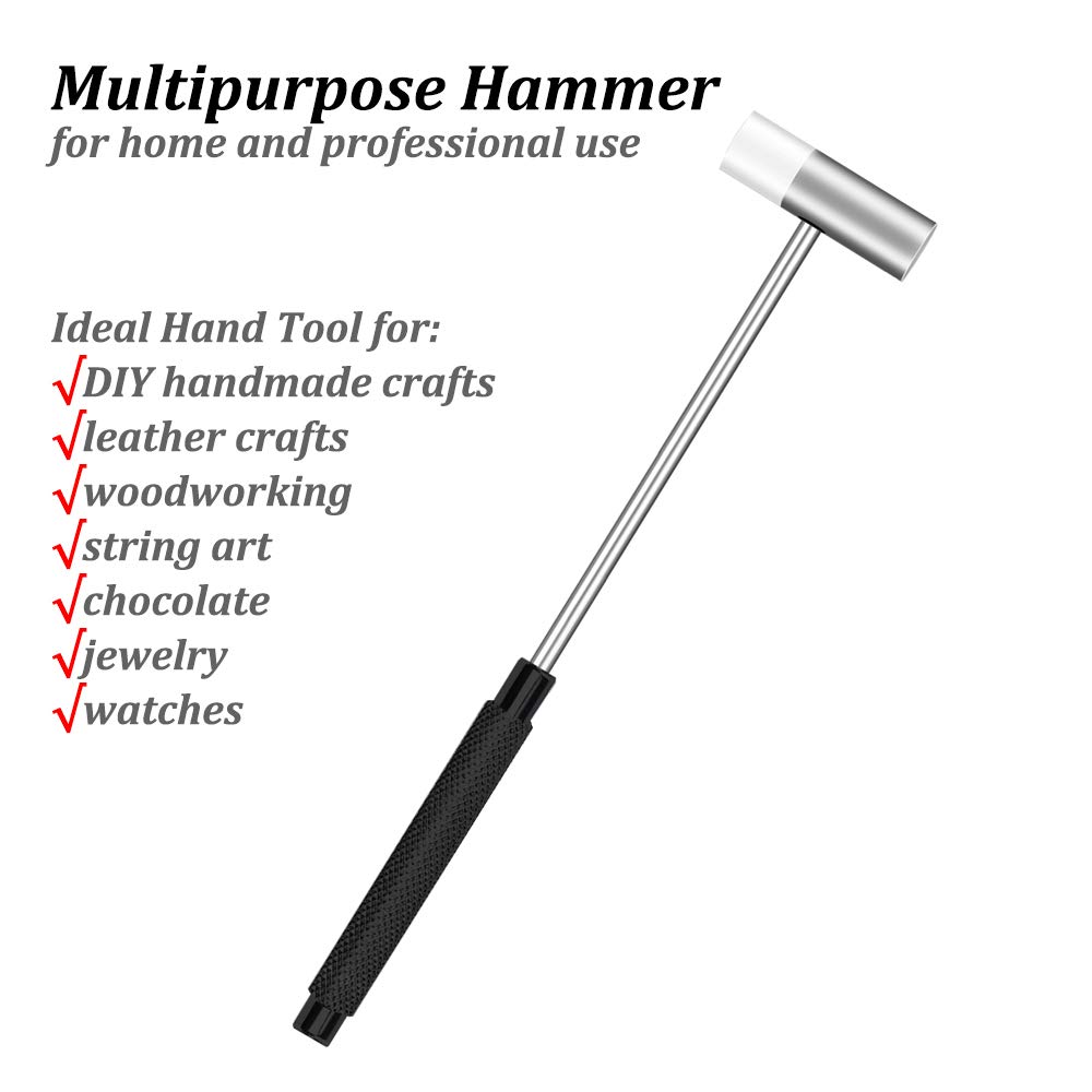 Mini Zoll Handwerk und Schmuck Multifunktionshammer Reparatur Handwerkzeug für und Musikinstrumente Doppelkopfhammer, 7-3/5 Lang, Doppelseitiger Hammer,