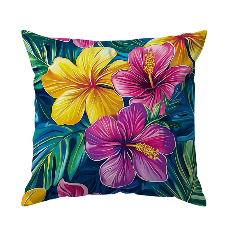 1 Stück Sommerblumen Kissenbezüge Polyester Kissenbezug Für Zuhause Sofa Stuhl Bett Auto Party Tischdekoration