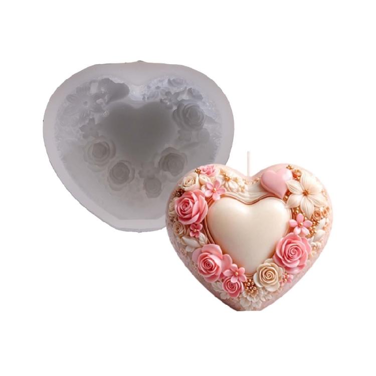 Easy Operations Heart Flower Silicone Mould for Fast Candle Making Plasters Crafting and Soap Molding User Friendly 1