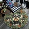 Tappeto Rotondo Schnauzer, Tappeto per Soggiorno Camera da Letto Divano Sala Giochi Decorazione, Tappetino Antiscivolo