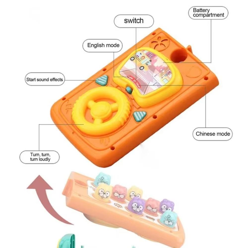 Plastic Music Activity Bus Baby Montessori Interactive Game Bus Music Educational Toys Light Multifunctional Whack-a-Mole Toys