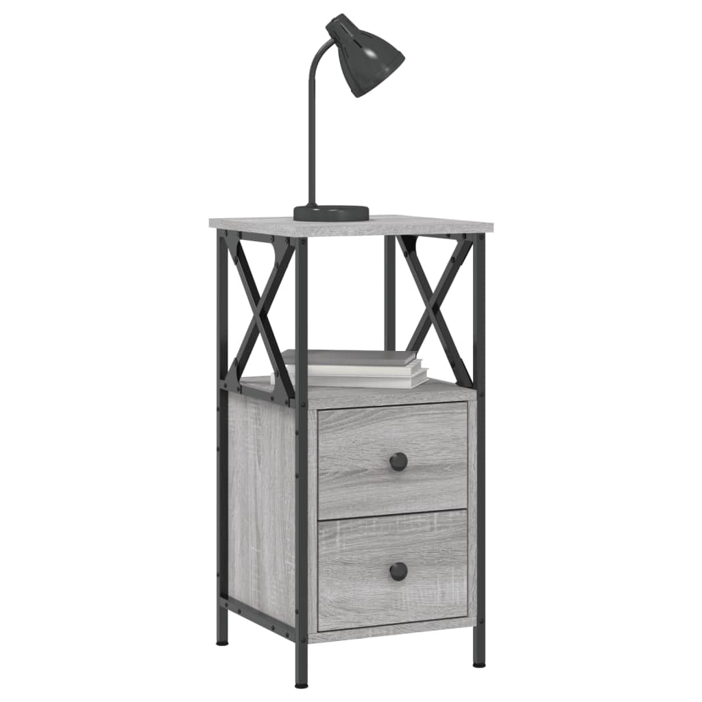 Nightstands (2 pcs) Grey Sonoma 34 x 35.5 x 70 cm engineered wood