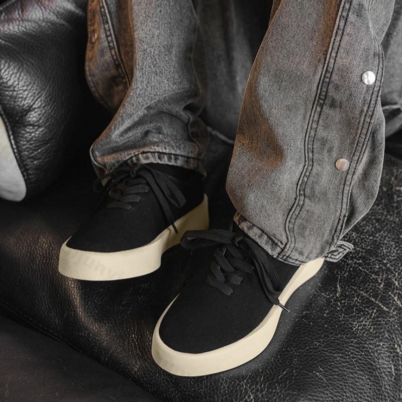 Fashion Concise Niche Design Low Top Thick Soled Shoes Men's 2025 Autumn New Fashion Trend Comfortable Versatile Lace Up Chunky sneakers