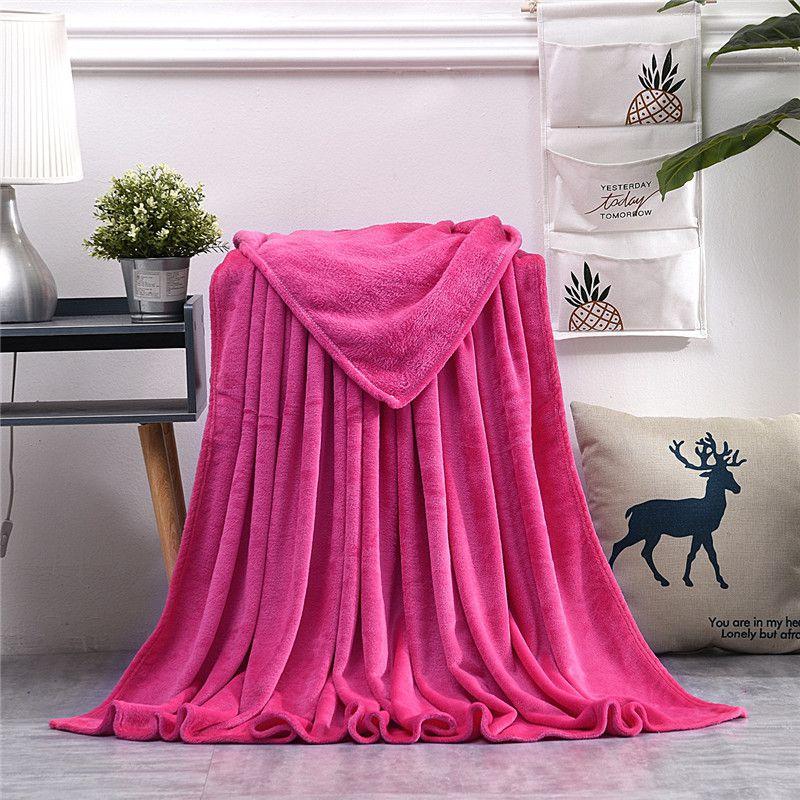 Sumptuous 22 Solid Colors Flannel Plush Fleece Blanket Perfect For Sofa Relaxation