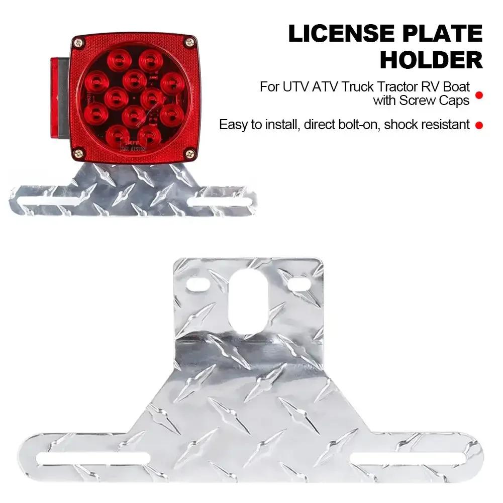 Aluminum Alloy Truck Trailer Camper License Plate Bracket Mount Stand Holder Number Plate light Frame Support For Tractor RV