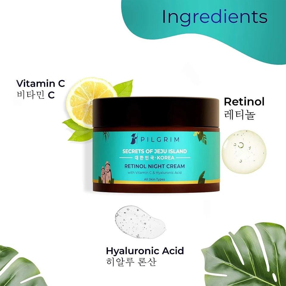 Pilgrim Koreanische Retinol Anti-Aging Nachtcreme mit Hyaluronsäure 50g