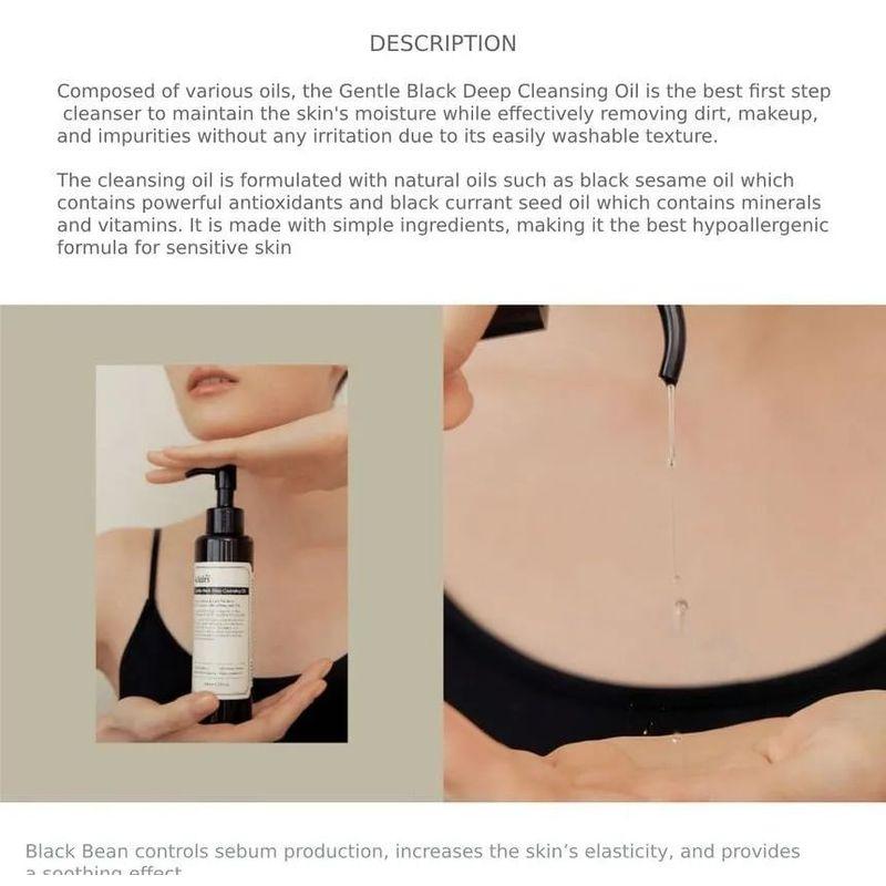 Dear, Klairs - Gentle Black Deep Cleansing Oil