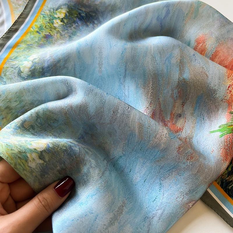 Silk Silk Scarf Women's Summer New Temperament Scarf Mulberry Silk Versatile Gift Practical for Mothers and Elders Neck Protection