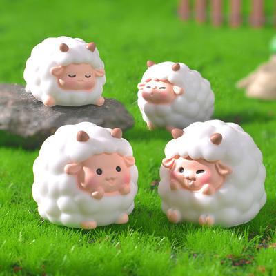 Cartoon Cute Sheep Gardening Potted Plant Ornament Desktop Ornament Key Small Accessory