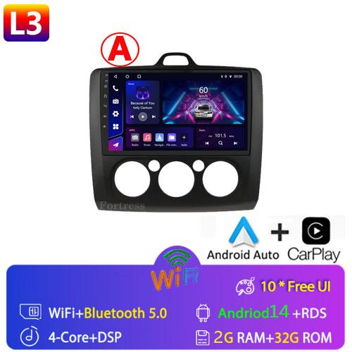 9" 2 Din 4G+WiFi Car Radio for Ford Focus Exi MT Mk2 MK3 2004-2011 Multimedia Player Android 13 GPS Navigation Head Unit