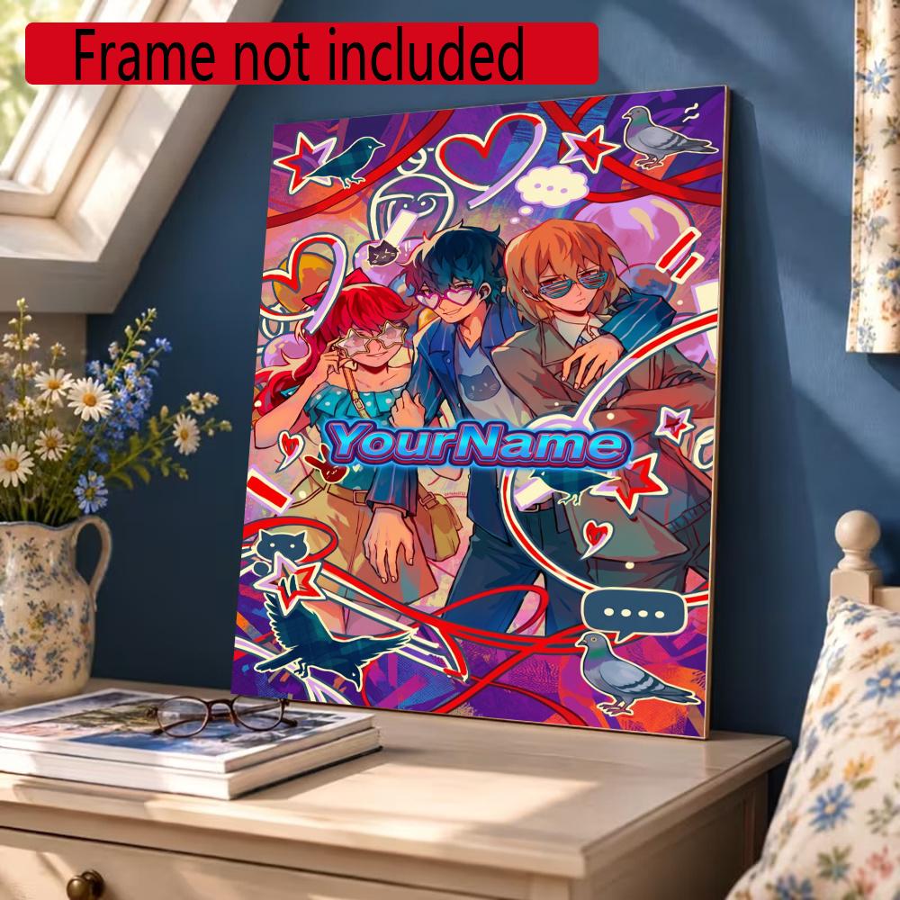 Incredibox Customize Your Name Diamond Painting Round Diamond Diy Frameless Holiday Artwork Suitable For Home Office Wall Decoration
