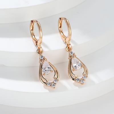 Boho goldene Farbe Hochzeit Tropfen Ohrringe Luxus hohle Blatt Creolen Tropfen geschnitten weiße Glas Haken Ohrringe für Frauen