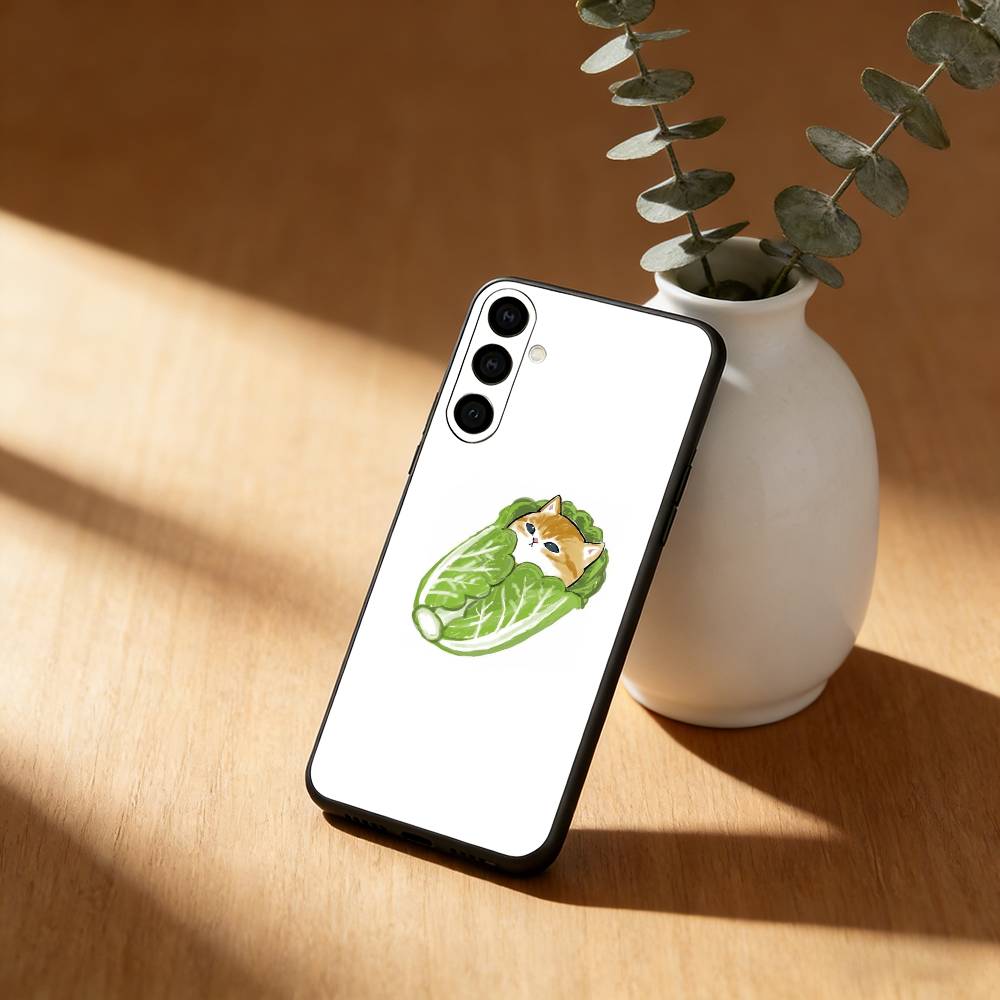 Süße M-Mofusands C-Katze Handyhülle Für Samsung Galaxy A20,21s,22,31,32,52,53,72,73,80,91 Weiche Schwarze Hülle