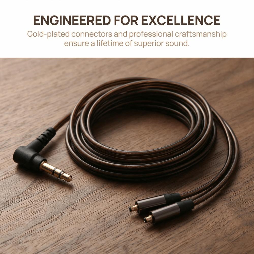 3.5mm Earphone Replacement Cable Earbuds Upgrade Wire for Vjjb N1 Headphones Sound Enhancement