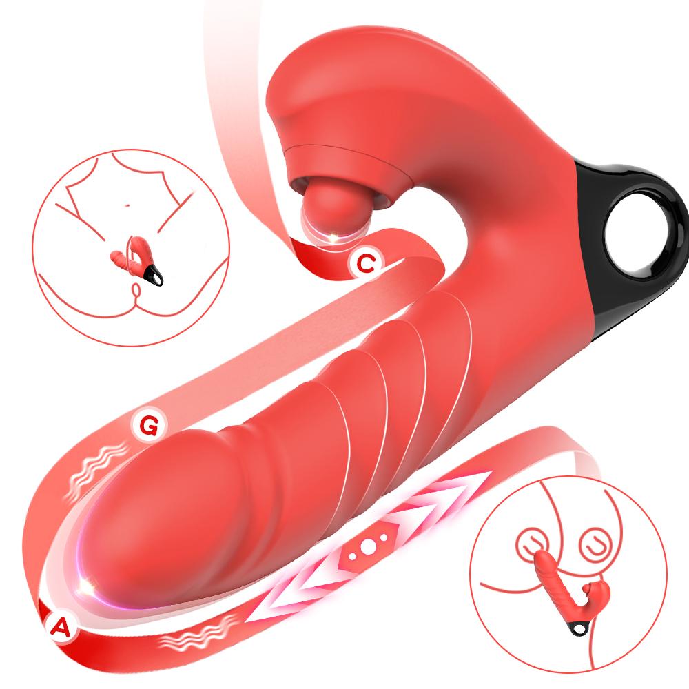 Female Sextoy Dildo Telescopic Clitoris Pulsing Vibrator G Spot Vagina Stimulator Anal Nipple Thrusting Massager Patting Clits Vibrator Anus Sexy Toys