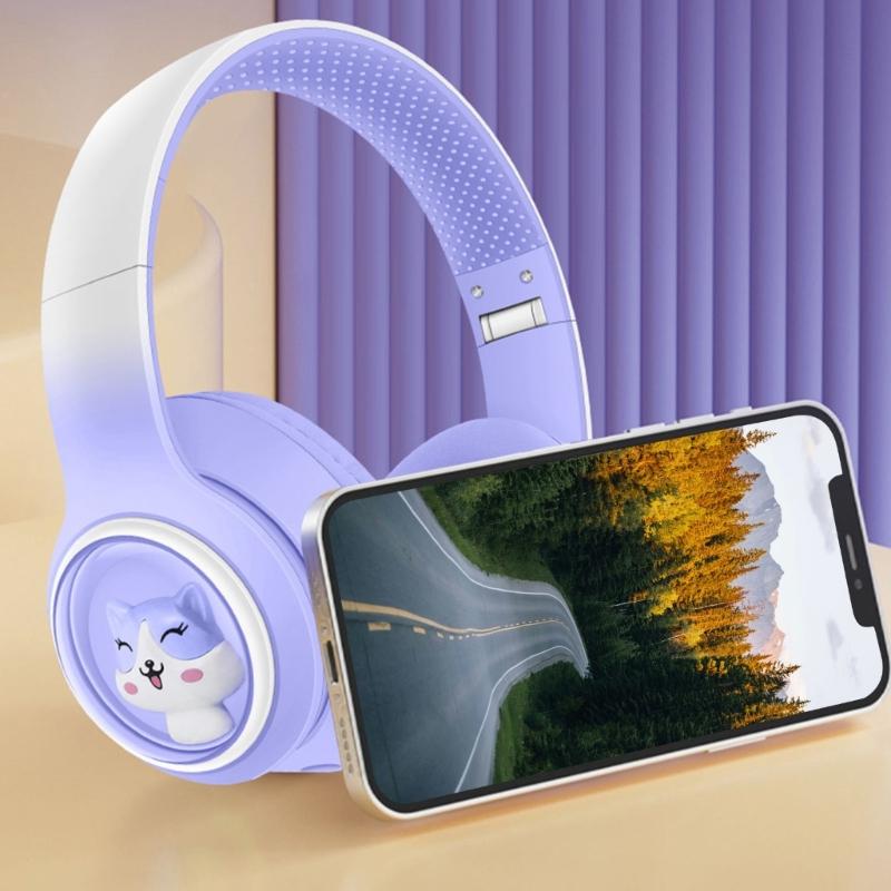 Wireless Headset Sports Bluetooth-compatible Headset Foldable Noise Canceling Headset for Travel Office Cellphone PC