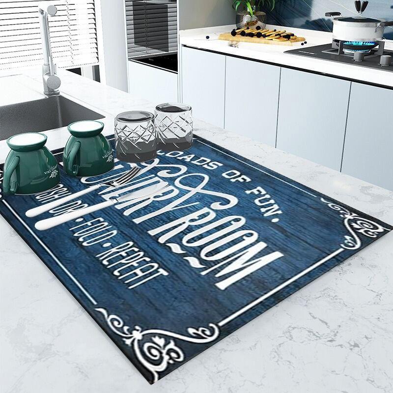 

Коврик для сушки посуды с принтом, супер впитывающий коврик для слива кофе, коврик для слива посуды, быстросохнущий коврик, кухонная посуда, подставка для столовых приборов 30 X 40cm