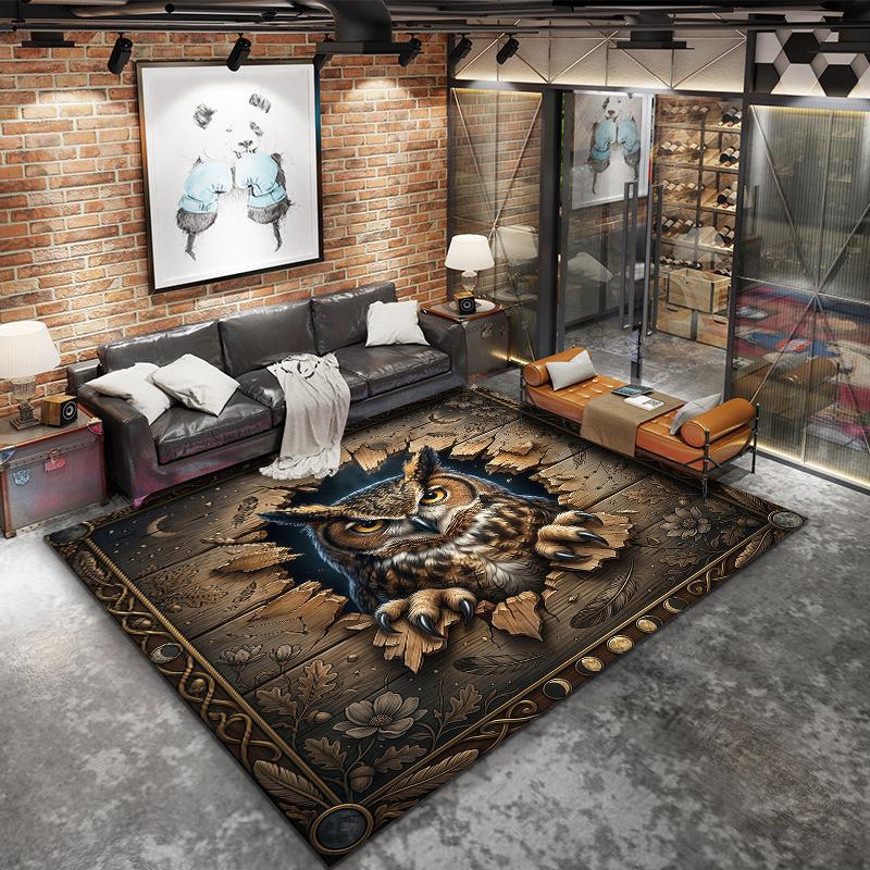 Animal drilling black panther Carpet Rug for Living Room Bedroom Home Sofa Decoration,Kids play Non-slip Floor Mat